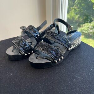 Chanel embellished sandals with pearls and inlay